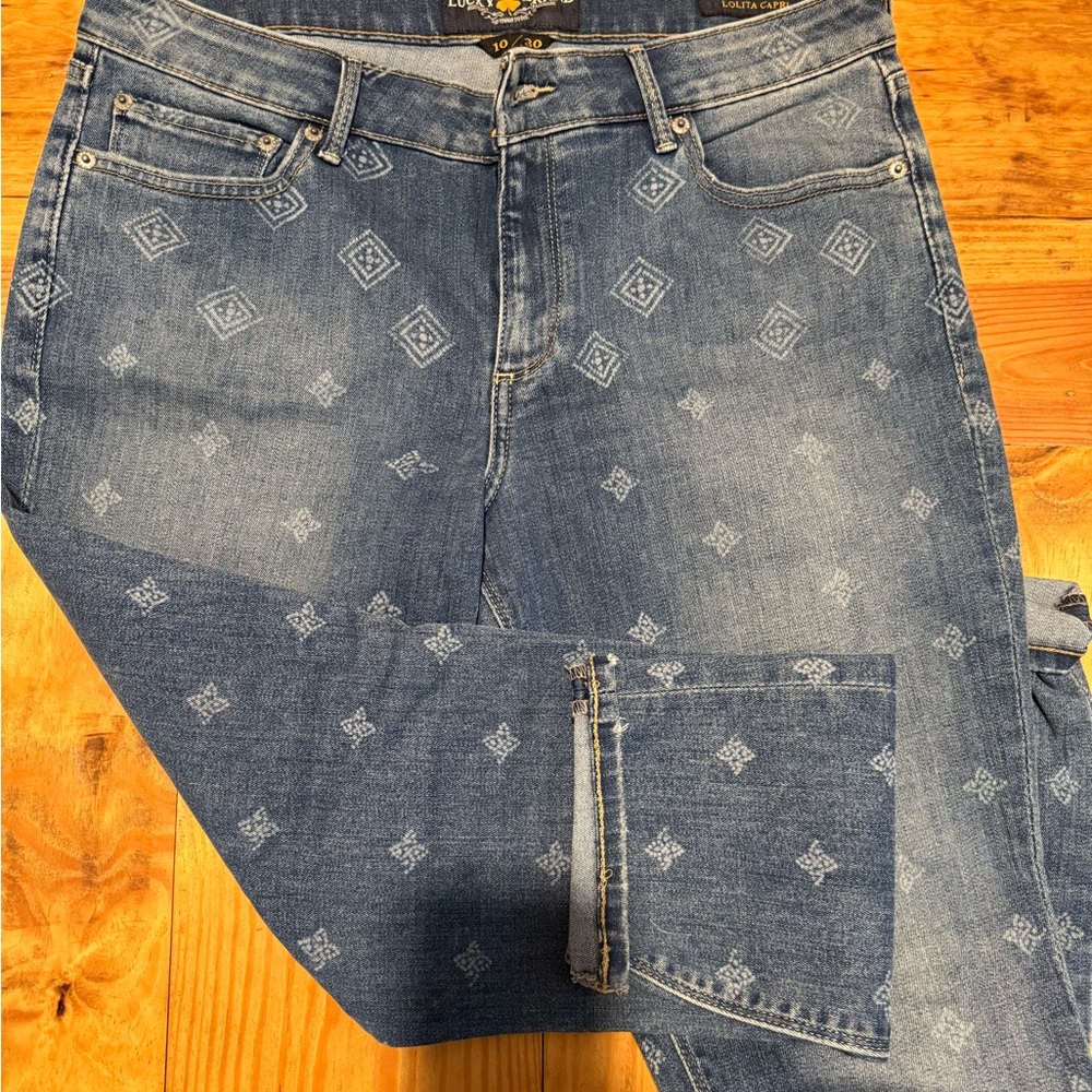 Lucky Brand Blue Patterned Women Jeans-$15